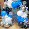 Navy Blue Silver Balloons Garland Kit Blue White Silver Confetti Balloons Different Sizes for Graduation Birthday Party Baby Shower Party Decorations